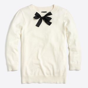 J.Crew White Bow Neck Sweater
